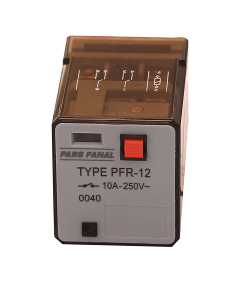رله شیشه ای دو کنتاکت (8پایه) پارس فانال  مدل  PFR-12