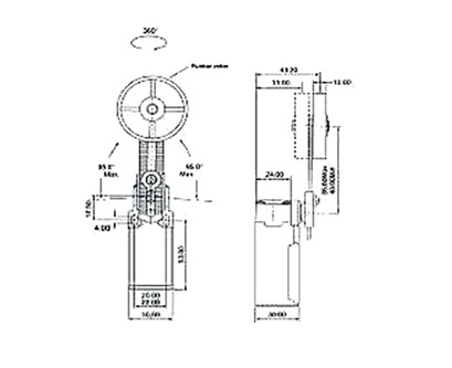 لیمیت سوئیچ(میکرو سوئیچ) پلاستیکی باریک 191 پارس فانال مدل  PFB-191