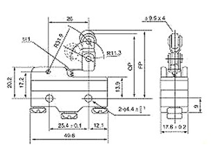 میکروسوئیچ تسمه ای 1743 پارس فانال  مدل  PFMS-1743