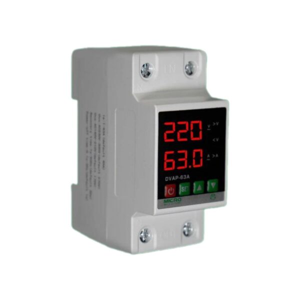 محافظ ولتاژ و آمپر دیجیتال 63 آمپری (پا کنتوری) میکرومکس مدل DVA-63A (محافظ کنتوری)